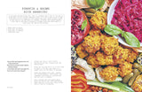 Whole cookbook interior spread with plant based wholefood recipe