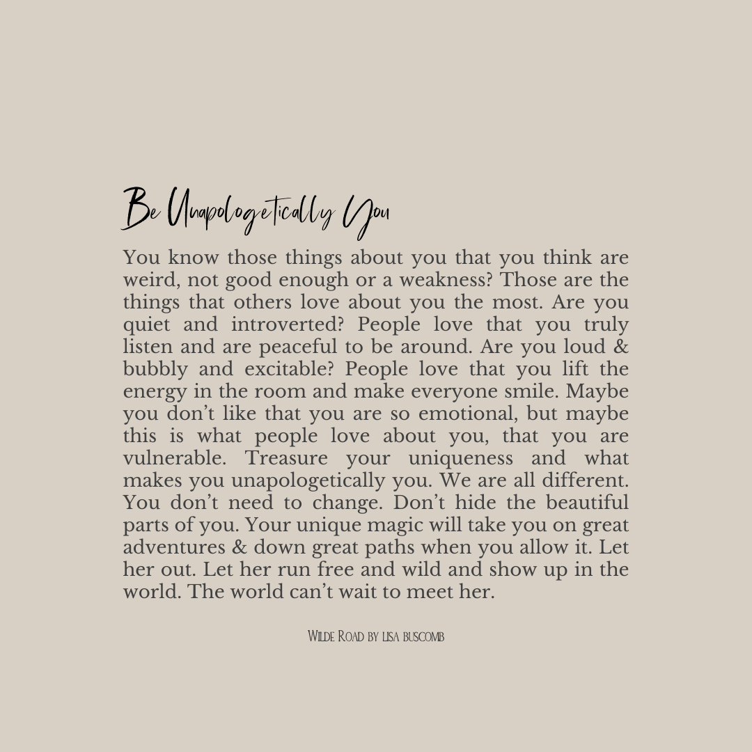 'Be Unapologetically You' Print, A4/A5 | Wilde Road
