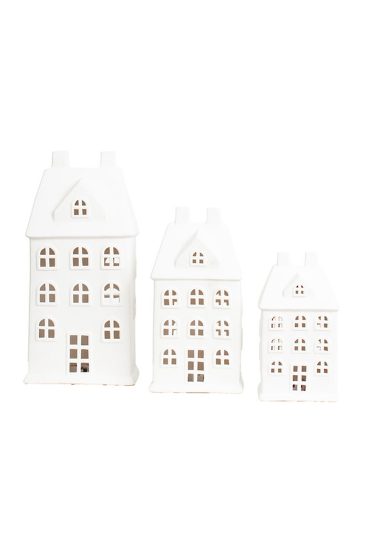 Manor house LED in white, three sizes shown together