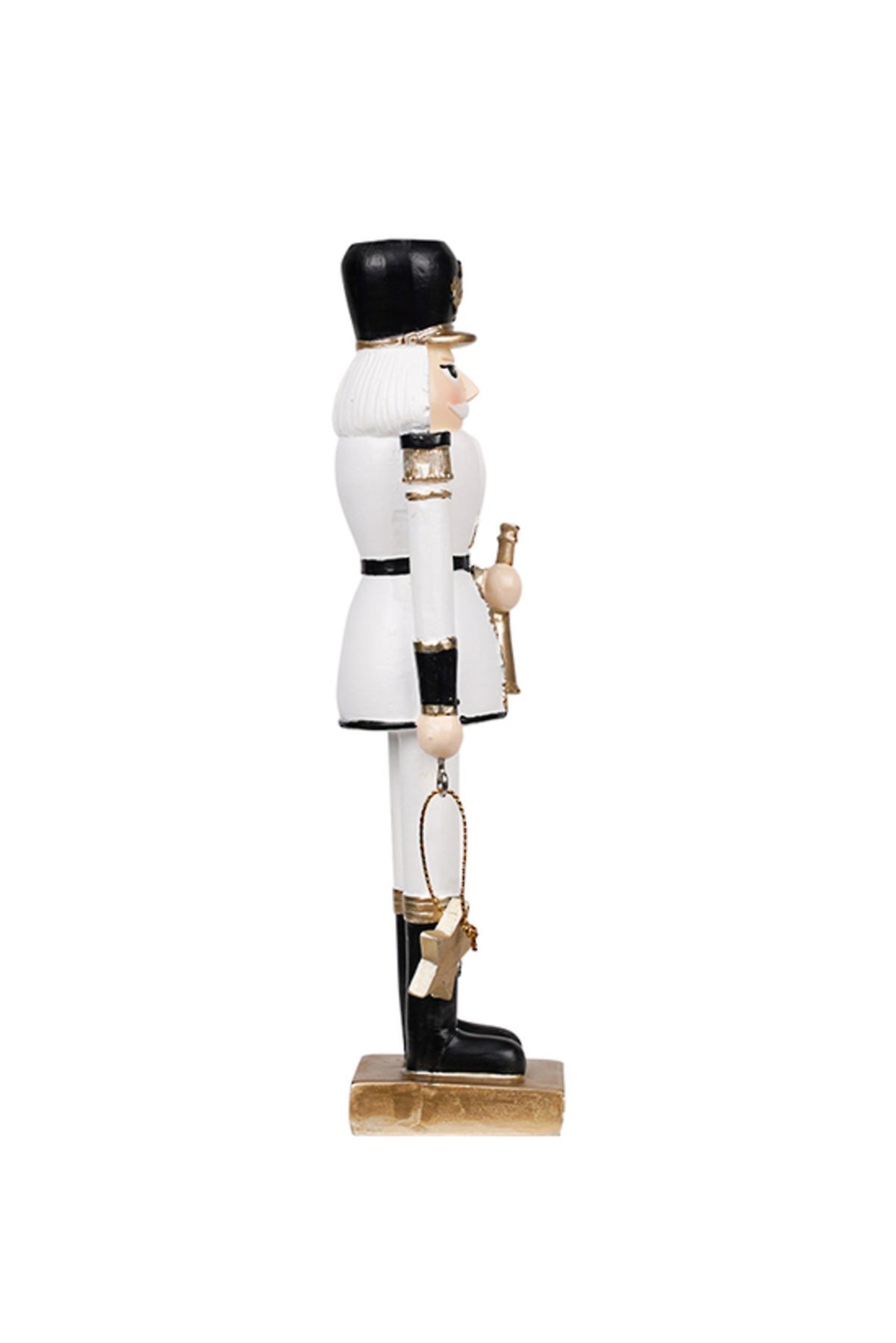 Nutcracker soldier holding a star and trumpet, 21cm, alternate view