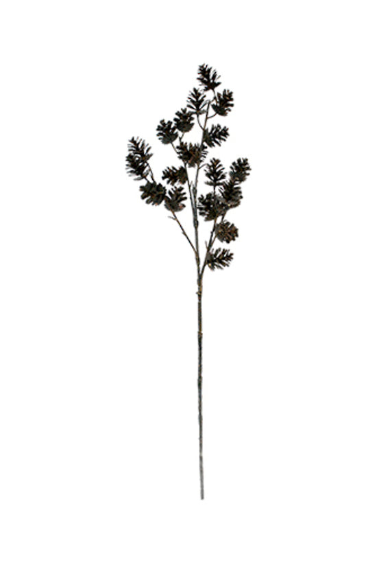 A small spray of Mini Pinecones Spray by Artificial Flora on a white background.