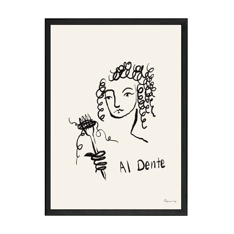 Al Dente Print by Papier HQ in a matte black frame