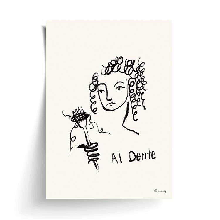 Al Dente Print by Papier HQ unframed on matte card