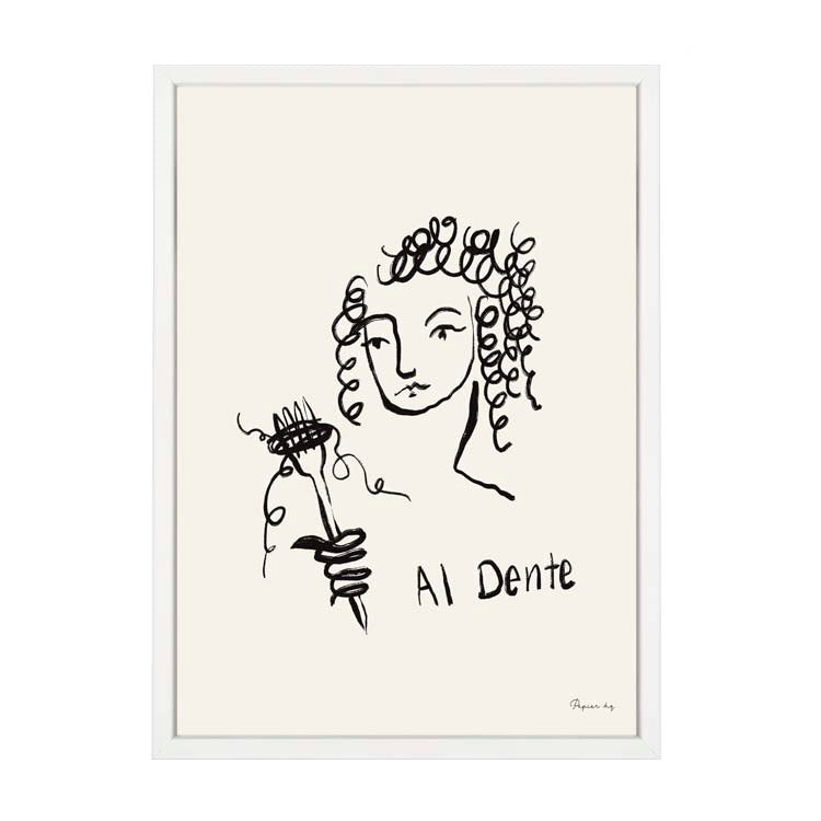 Al Dente Print by Papier HQ in a matte white frame