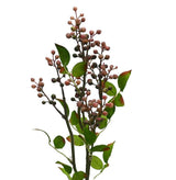 Artificial plant with berries and green leaves on a white background