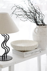 Artificial Willow Branch in Brown styled in white ceramic vase – realistic faux stem décor 104cm