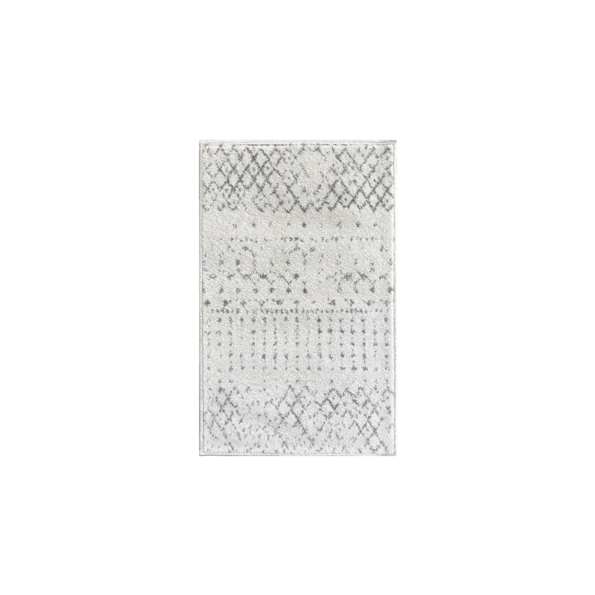 Ivory Aztec rug in the 50 x 80 cm size, shown flat