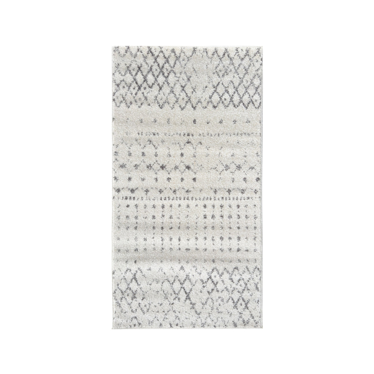 Ivory Aztec rug in the 80 x 150 cm size, shown flat