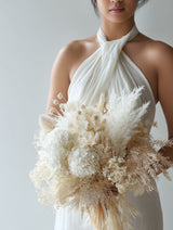 Dried-Look Astilbe Spray – Cream / Brown Faux Flower 86cm
