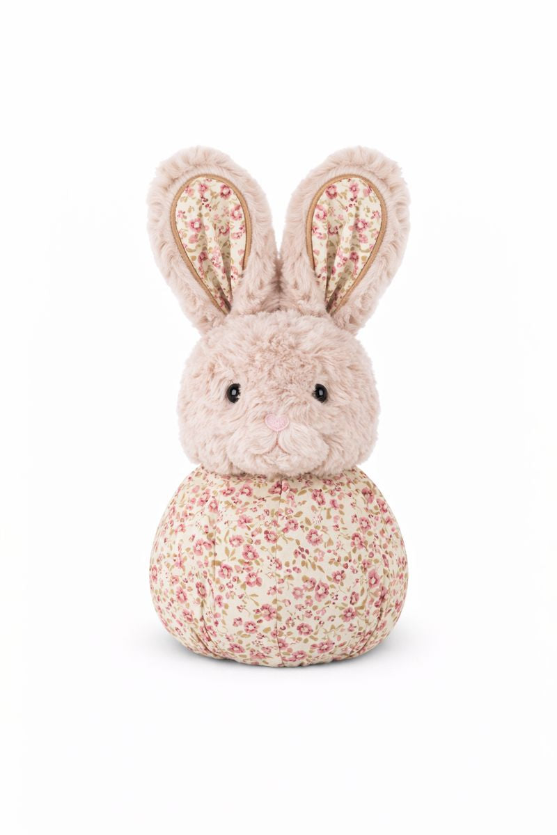 Bailee Ball Comforter by Lily & George, small bunny with a round pink floral body and floral lined ears