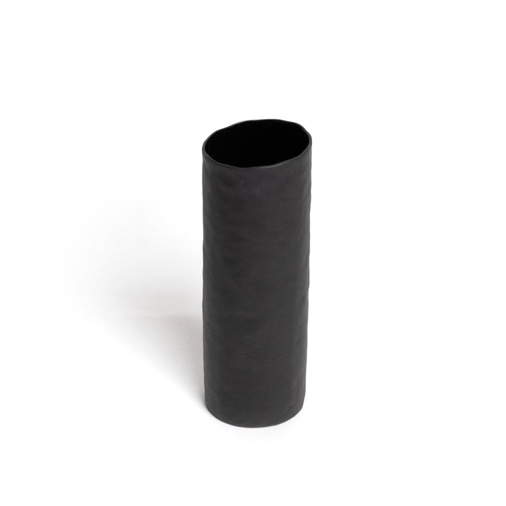 Bernie Vase tall black matte ceramic vase by Ned Collections