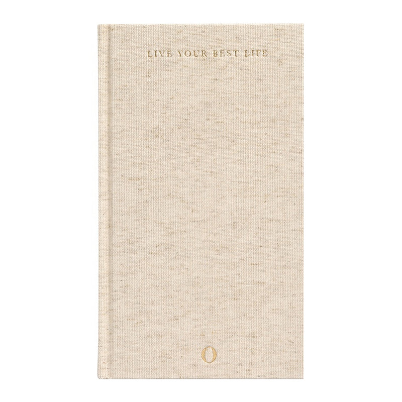 A beige Write To Me | Oprah X Live Your Best Life Journal for those who aspire to achieve their best life, inspired by Oprah Winfrey.