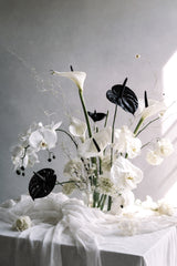 Black Anthurium Stem – Sculptural Faux Flower for Modern Styling