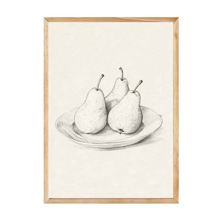 Bol de Fruits Print by Papier HQ in a natural timber frame