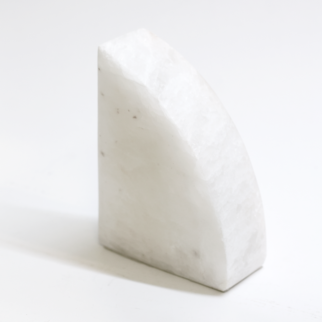 Solid Marble Rounded Bookends – Sculptural Shelf Decor