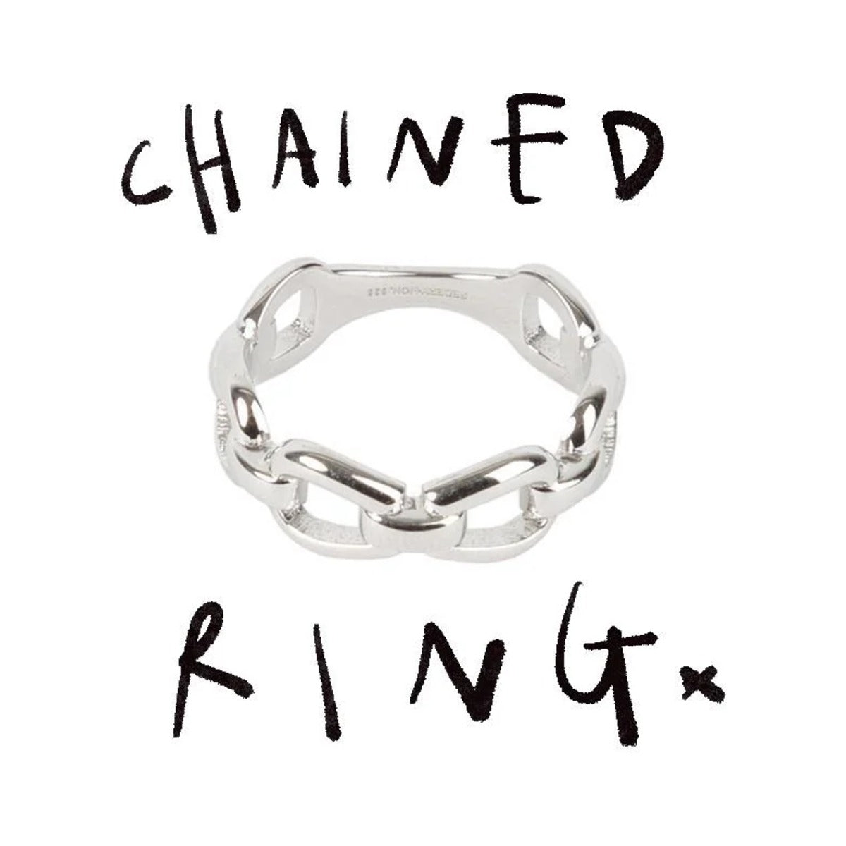Chained Ring with the words Chained Ring handwritten above and below