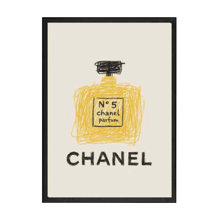 Chanel Parfum Print by Papier HQ in a matte black frame