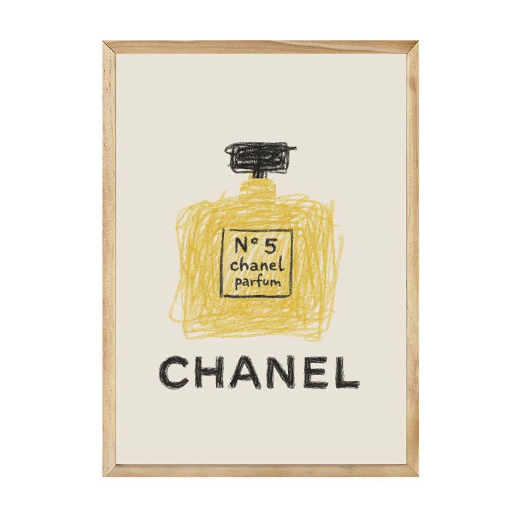Chanel Parfum Print by Papier HQ in a natural timber frame