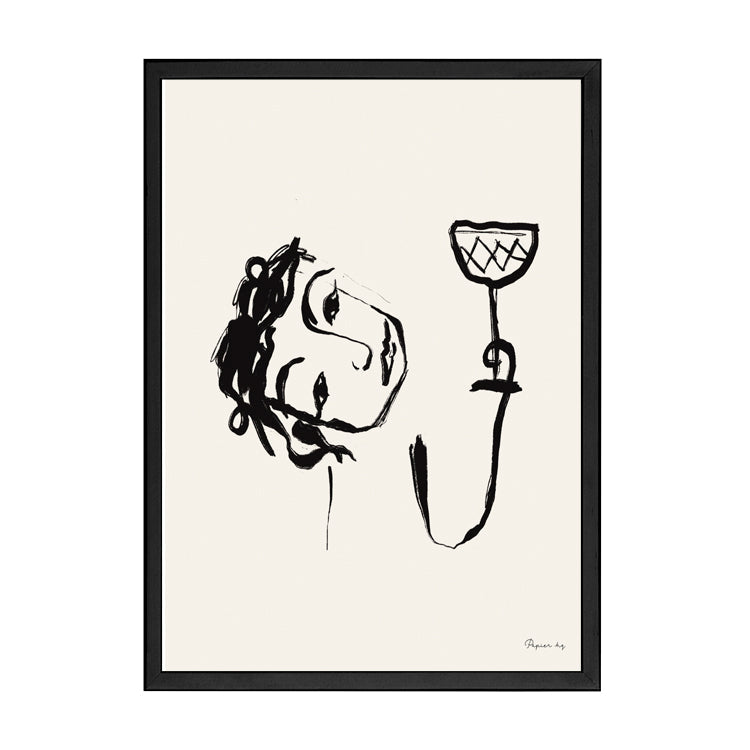 Cheers Darling Print by Papier HQ in a matte black frame
