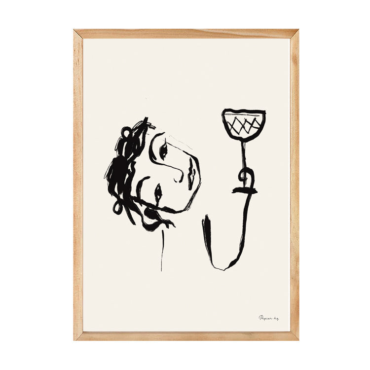 Cheers Darling Print by Papier HQ in a natural timber frame