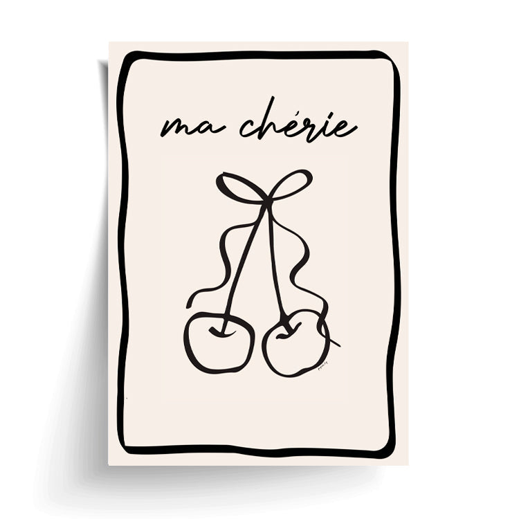 Cherry Bow Nude Print by Papier HQ unframed on matte card