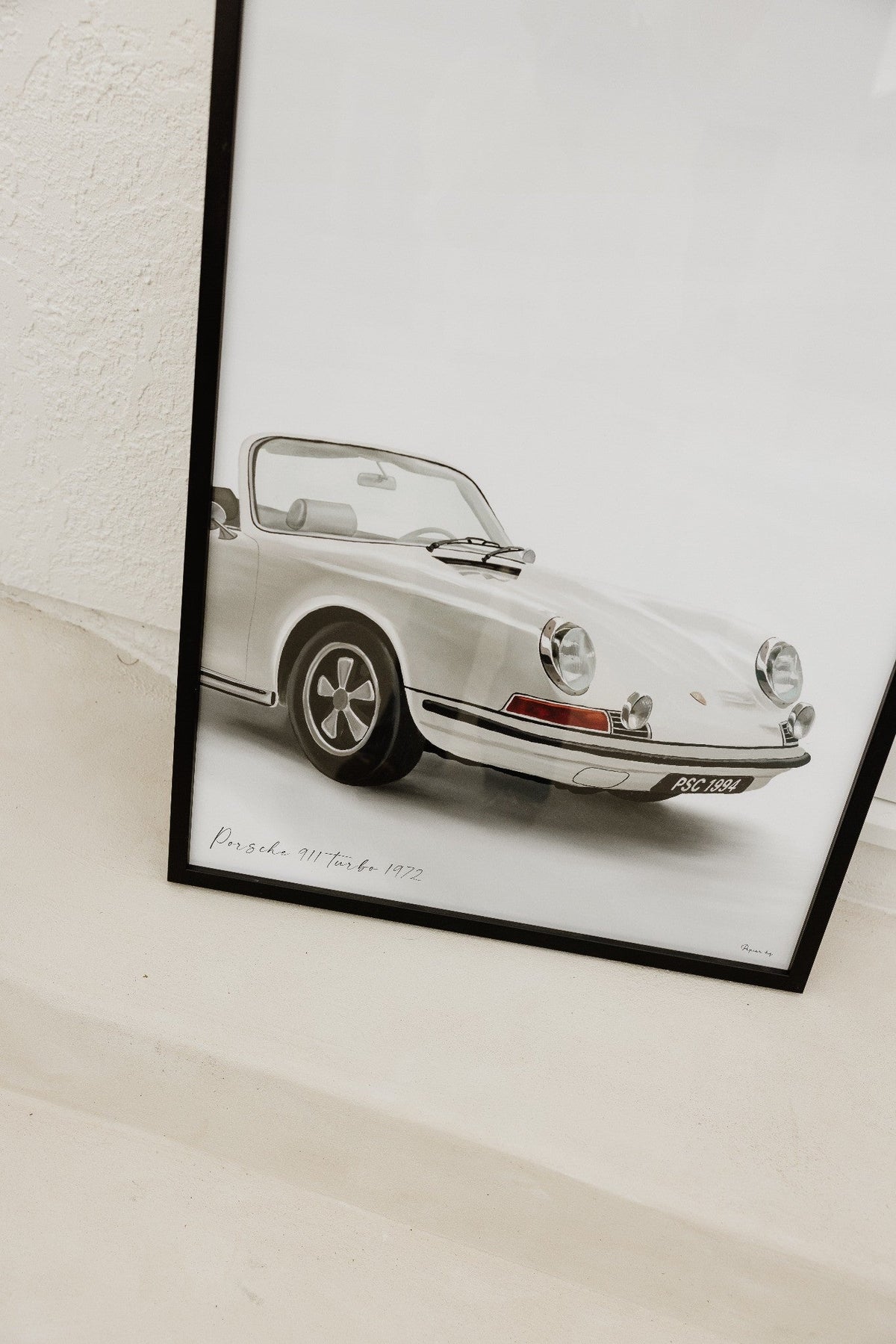 Classic 911 Car Print by Papier HQ styled on a wall at home