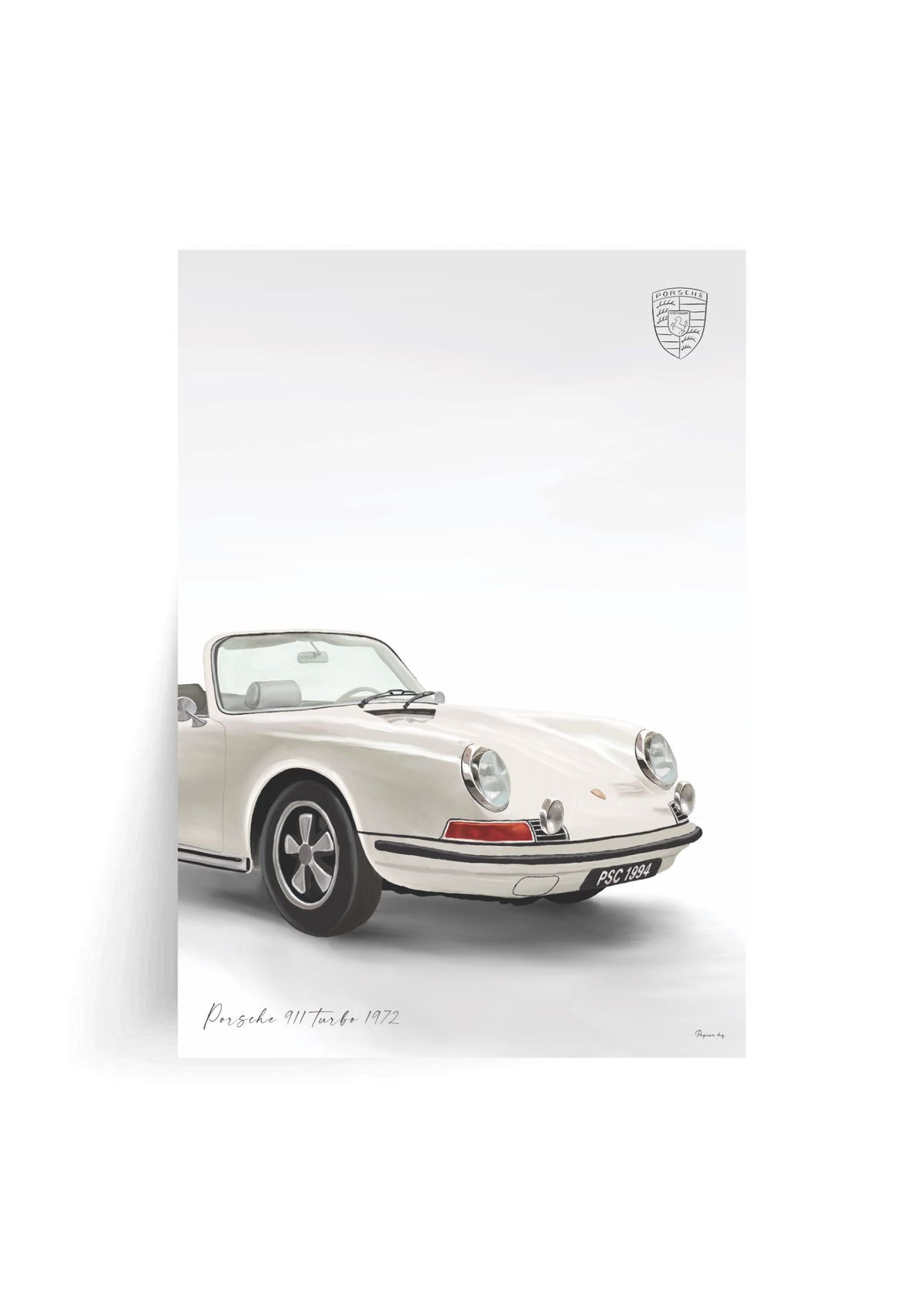 Classic 911 Car Print by Papier HQ unframed on matte card