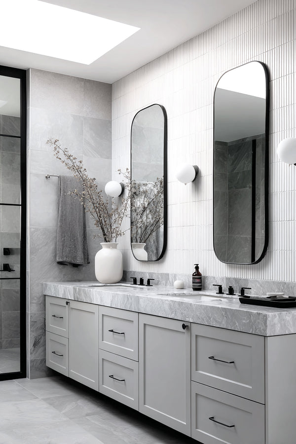 Black Rectangle Concrete Tray