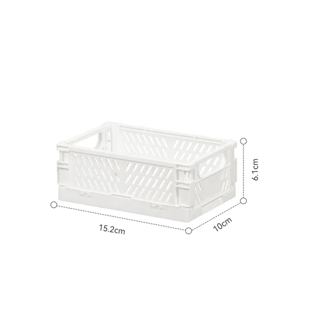 White crate with dimensions marked at 15.2cm long, 10cm deep and 6.1cm high