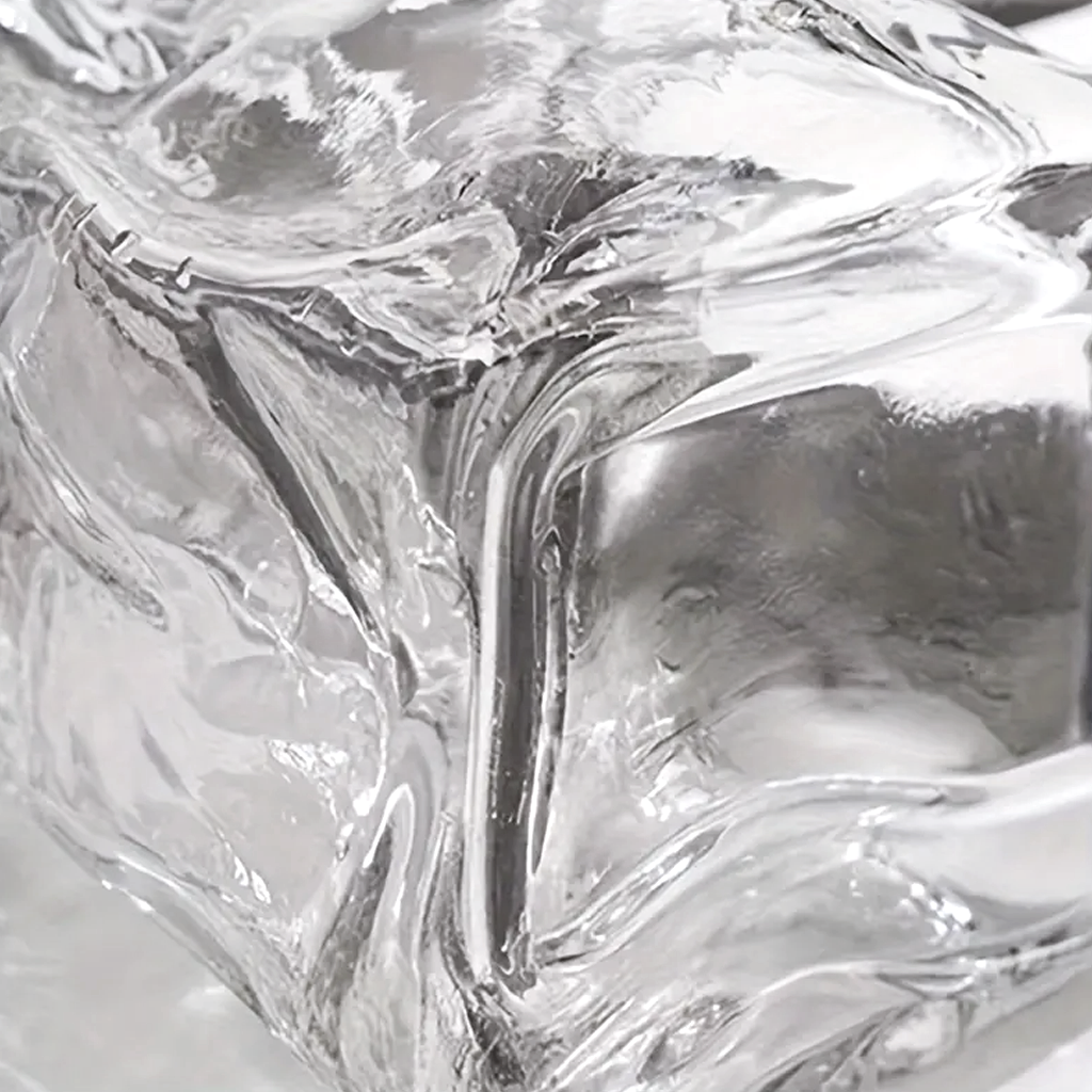 Extreme close up of the folded crinkle texture in clear glass