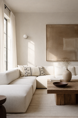Lima Bolster Cushion | Black & Natural | Cotton Wool with Inner