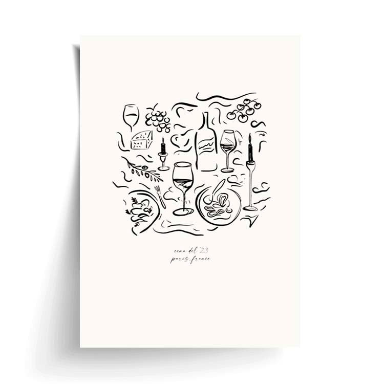 Dinner Party Print by Papier HQ unframed on matte card