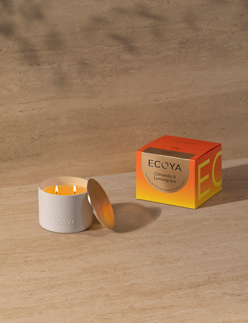 Ecoya Citronella & Lemongrass Outdoor Candle | 520g Soy Wax | NZ Made