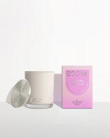 Ecoya Sweet Pea and Jasmine Mini Madison soy candle 80g in a clear glass jar with silver lid