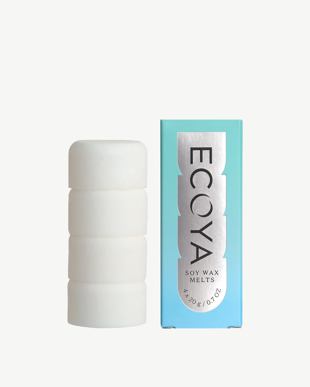 ECOYA Lotus Flower Soy Wax Melt in blue gradient box packaging with ceramic warmer, on white background.