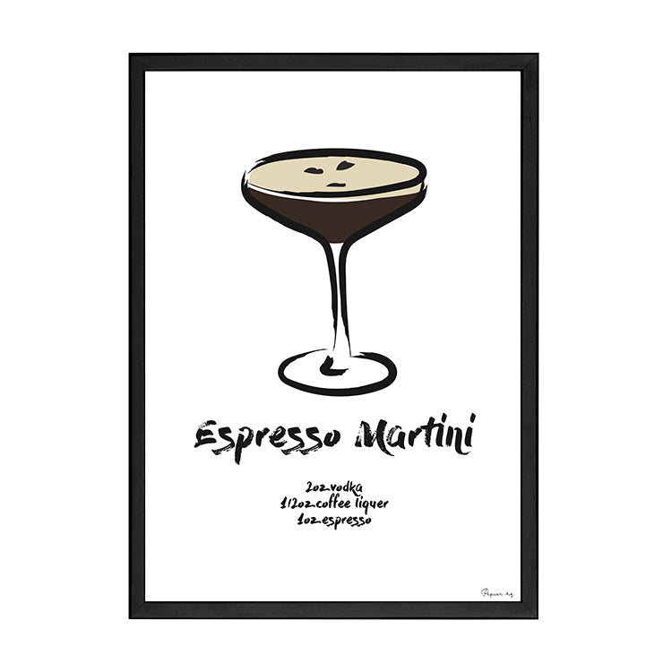 Espresso Martini Print by Papier HQ in a matte black frame