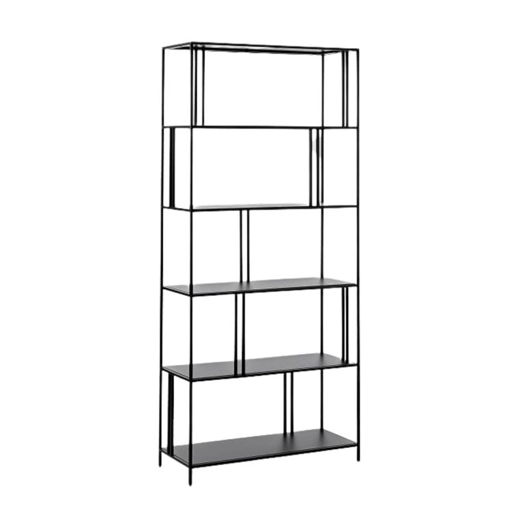 Lorenzo Metal Book Shelf styled with books and plants