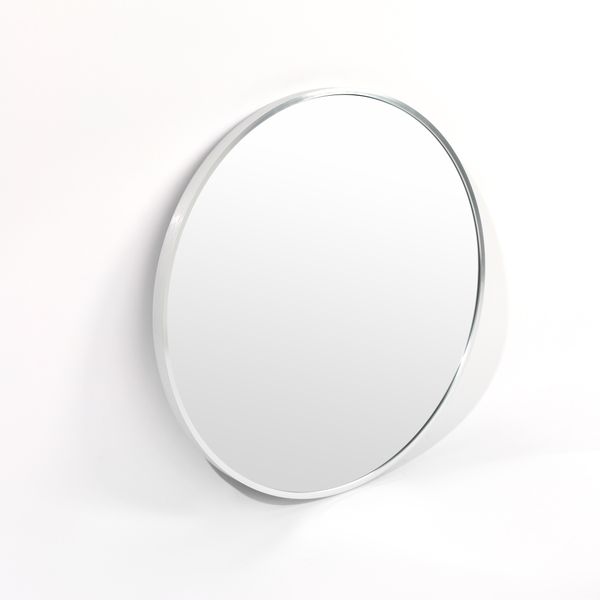 A Bella Round Wall Mirror - 60 cm - Black / Brass / Chrome by Flux Home on a white background.