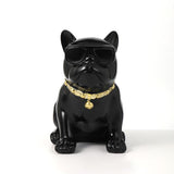 Frenchie Sculpture – Black Ceramic Coin Bank (27cm)