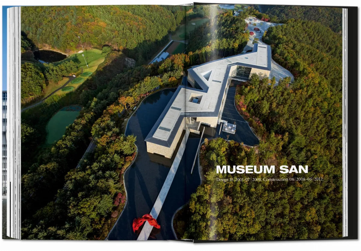 Ando Complete Works interior spread Museum SAN aerial view