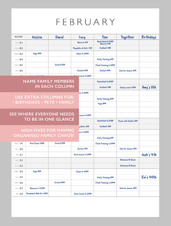 2025 Family Chaos Planner