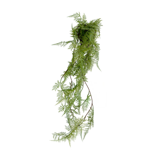 Potted Hanging Fern – Lifelike Cascading Greenery for Easy Styling
