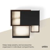 Stowit Jewellery Storage Box with Hidden Drawers by Umbra – Black/Walnut