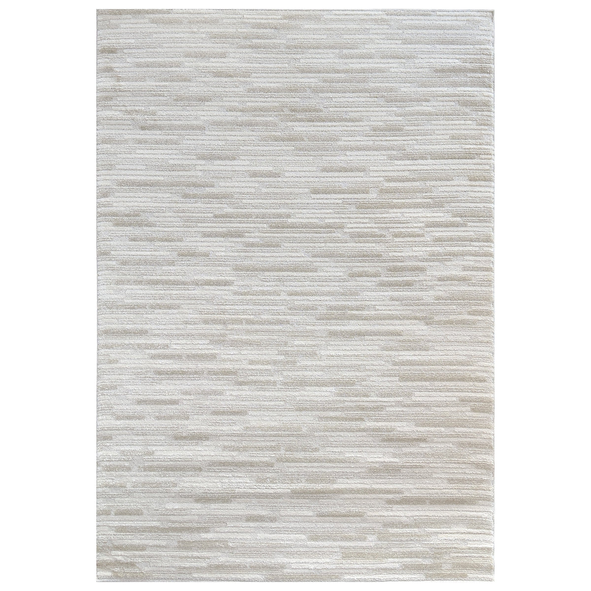 Georgie Texture Beige Rug with fine tonal streaks in beige and cream, shown flat on white
