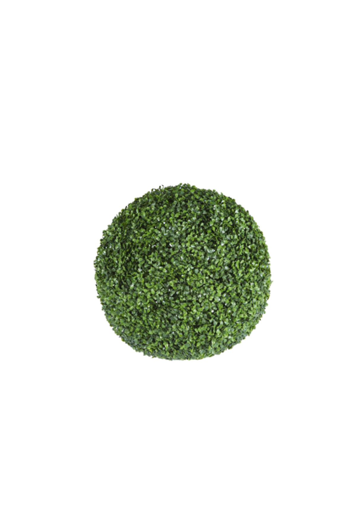 Green Boxwood Ball, medium, dense faux boxwood topiary sphere on white