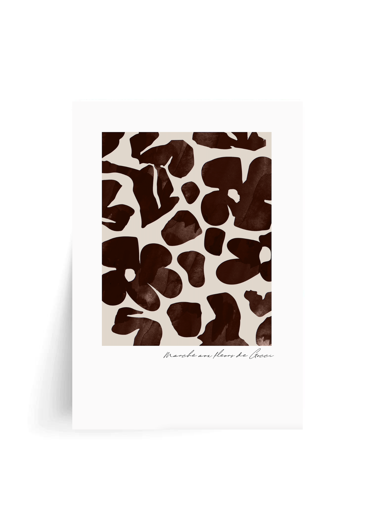 Gucci Flower Market Print in Chocolate by Papier HQ unframed on matte card