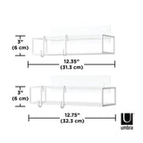 Umbra Cubiko Shower Bins, Set Of 2 - white - 2 pcs. with adhesive installation and bent wire design.
