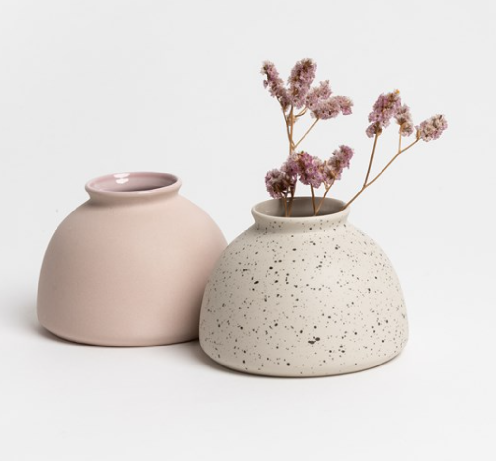Harmie Vase Beau in white ceramic with dried flowers