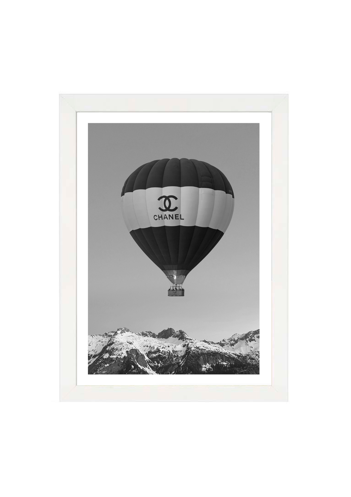 Haute Altitude Black and White Print by Papier HQ in a matte white frame
