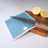 Eco cloth in use in a modern kitchen, streak free natural cleaning